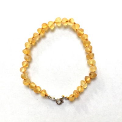 Adult Adjustable Unpolished Honey Amber Bracelet